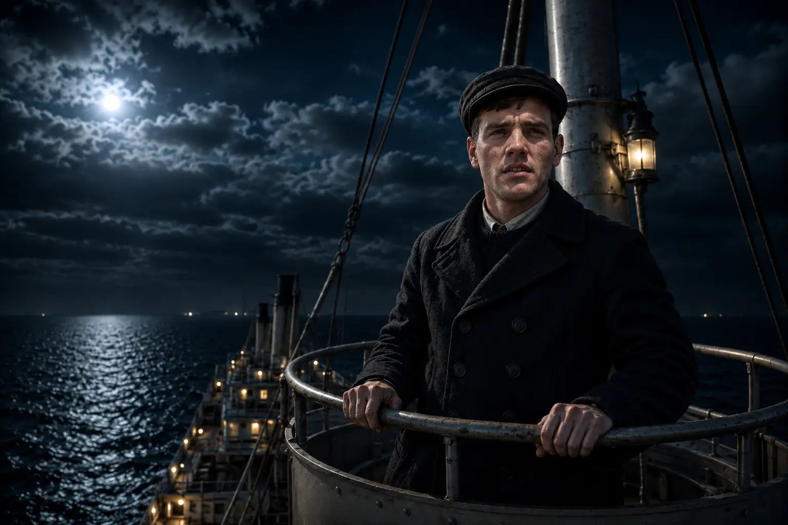 Frederick Fleet guetteur du Titanic apercevant l’iceberg depuis le nid de pie