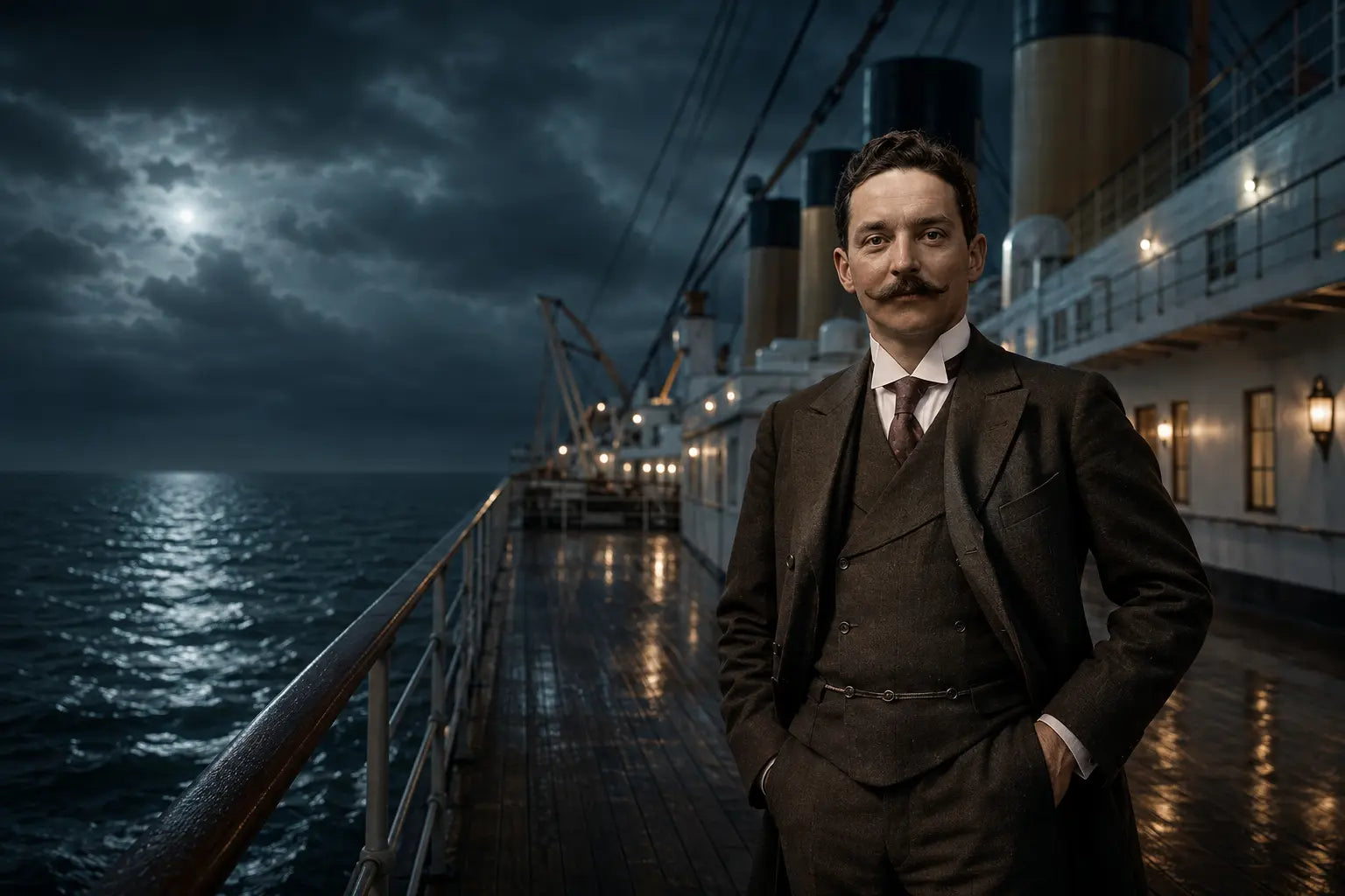 J. Bruce Ismay sur le pont du Titanic