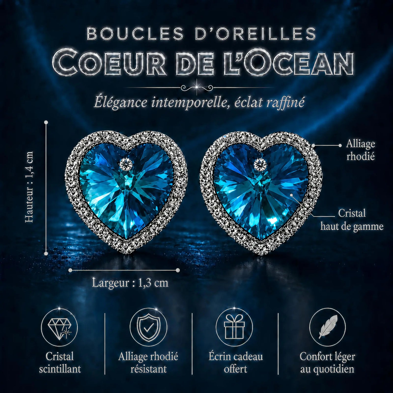 Boucles d'Oreilles Titanic Coeur de l'Océan
