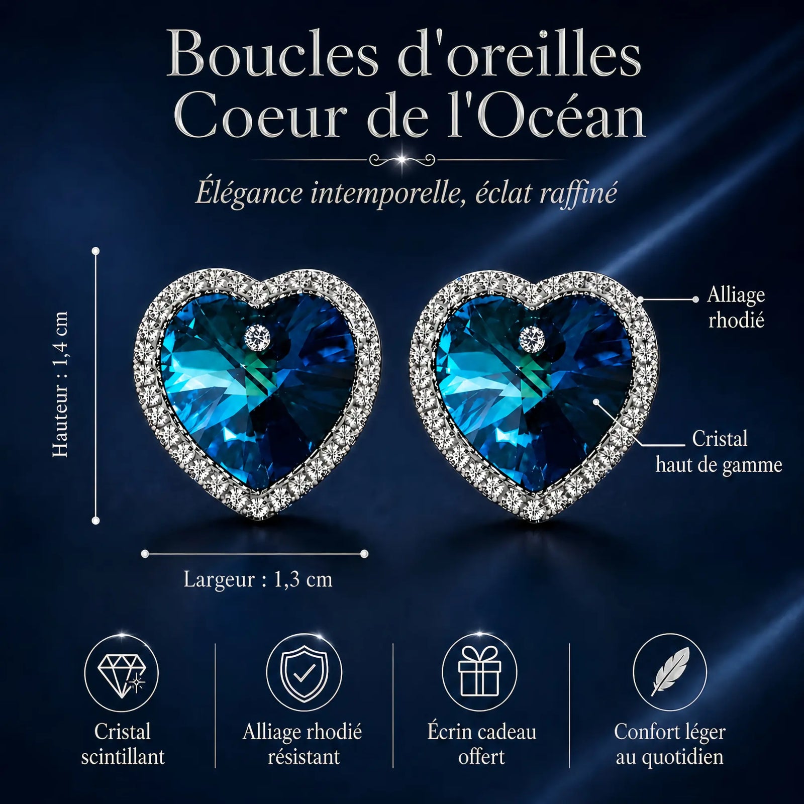 Boucles d'Oreilles Titanic Coeur de l'Océan
